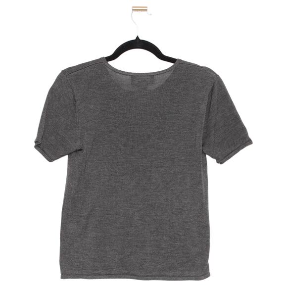 August Silk Gray Short Sleeve 100% Silk Sweater Size Large - Picture 4 of 4